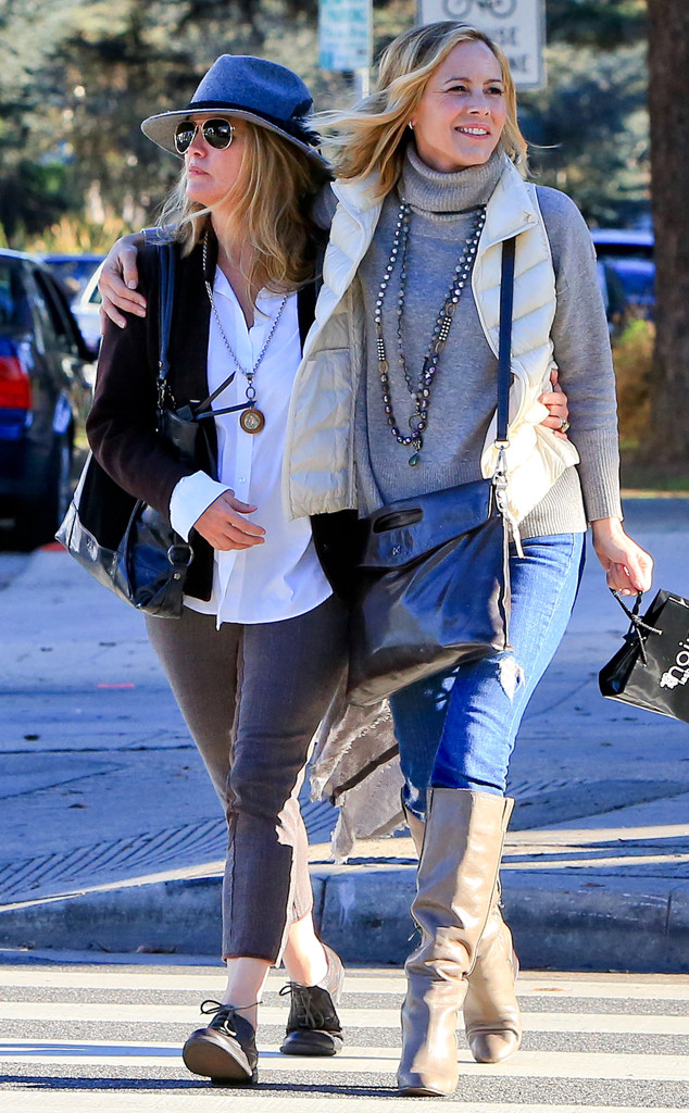 Maria Bello and Longtime Girlfriend Pack on Sweet PDA During Stylish